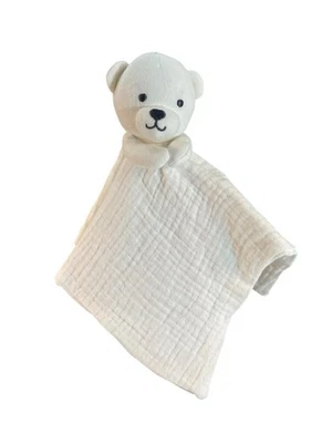 Manta de seguridad Carters Child Of Mine bebé oso blanco muselina algodón nueva sin etiquetas Foto 1 de 4