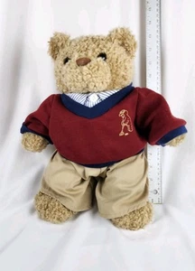 Build A Bear 1997 Original Burgundy Sweater Golf Outfit Brown Bear Vintage. - Picture 1 of 10