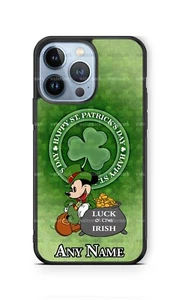 Classic Mickey Mouse St Patrick's Day Custom Phone Case Cover for iPhone Samsung - Picture 1 of 11