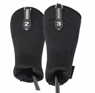 PACIFIC GOLF CLUBS NEW THICK NEOPRENE BLACK HYBRID 2 PIECES ONLY # 2 3 GOLF CLUB HEAD COVERS NR
