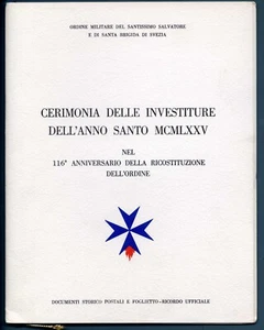ORDINE MIL. DEL S.S. SALVATORE E DI S.BRIGIDA DI SVEZIA 1975 - 116° ricostruzion - Picture 1 of 6