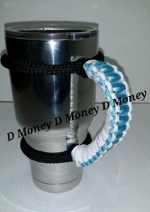 Paracord Griff für 40oz 30oz, oder eine 20oz YETI, SIC, Ozark, Rtic Sky Blue & White - Bild 1 von 3