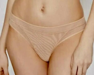 GUESS Sheer Mesh Coconut Sugar Nude Brasiliano Cheeky Panty NUOVO donna taglia M 6 - Foto 1 di 8