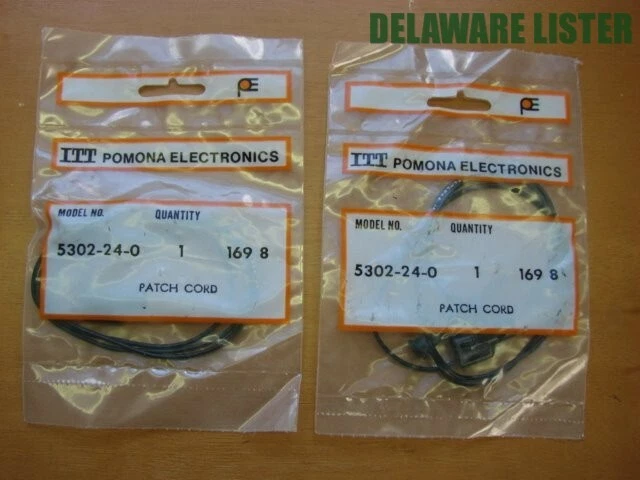 Vintage ITT POMONA 5302-24-0 Banana Jump Patch Cord Cable Connector Plug Lot 2x - Image 1 of 2