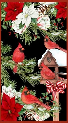 Cardinal Cozy by Nancy Mink Quilt Panel 24 x 44 Inches - Image 1 of 2