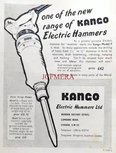 KANGO "Modell F" Elektrohammer Vintage ANZEIGE: kleiner 50er Jahre Druck 670/144 - Bild 1 von 1