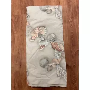 Vintage 60s 70s Wamsutta Brown Seashell Beach Shells Queen Flat Sheet - Picture 1 of 6