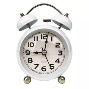 Alarm Clock Analog Silent Small Bedside Desk Clock Battery Operated for Bedroom - Picture 1 of 10