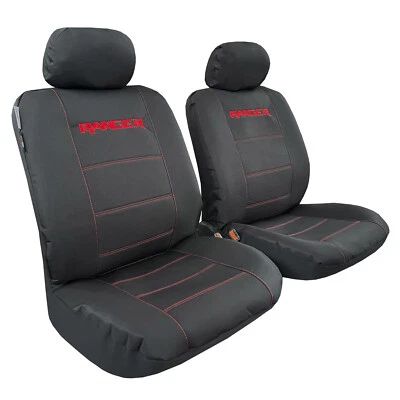 Fundas de asiento de lona para Ford Ranger 2009-2022 impermeables negras grises Foto 1 de 4
