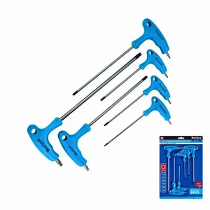 6 Pcs T-Handle HEX Allen Key & TORX Key Set Star Hex Wrench Long Reach T10-T40 - Picture 1 of 7
