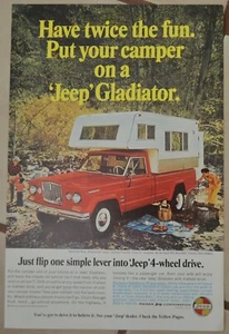 1964 Jeep Gladiator 4 WD Original Truck Print Ad Camper Picnic - Picture 1 of 1