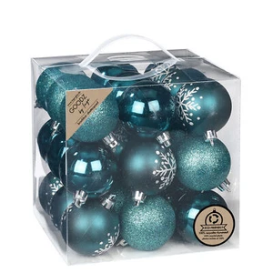 27 Weihnachtskugeln 6cm Kunststoff Christbaumkugeln Weihnachtsbaumkugeln petrol - Bild 1 von 1