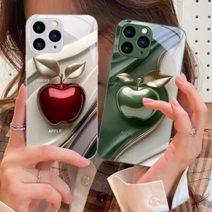 Apple Glass Phone Case For iPhone 16 15 14 13 12 11 XR XS 8 7 SE Pro Max Cover - Picture 1 of 12