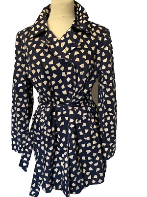 S!    COLLECTION DEBENHAMS Damen Mantel Trenchcoat Blau/weiß  Gr. 16 - Bild 1 von 4
