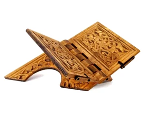 Soporte para lectura y tableta de libros de madera tallada a mano turca, regalo sagrado - Imagen 1 de 10