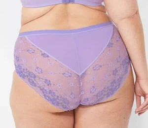 Lane Bryant Violet Stretch Lace & Microfiber Brief Panty Plus Size 22/24, 3X - Foto 1 di 6