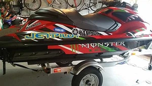 YAMAHA FZR WAVERUNNER jetski SEMI CUSTOM GRAPHICS  DECALS javi red - Picture 1 of 4