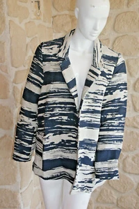 Veste bleue et blanche neuve taille 2 marque Louizon (sg) - Picture 1 of 4