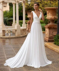 Good Quality Fashion Short Sleeve Bridal Gown Wedding Dress Vestido De Noiva - Picture 1 of 6