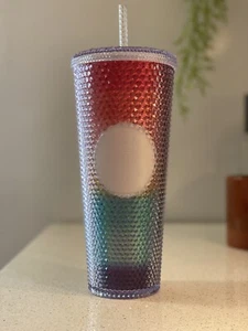 Starbucks Pride Summer 2020 Rainbow Studded Cold Cup Tumbler 24 oz - Picture 1 of 2