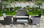 Rattan Garden Furniture Set 4 Piece Chairs Table For Patio Outdoor Conservatory