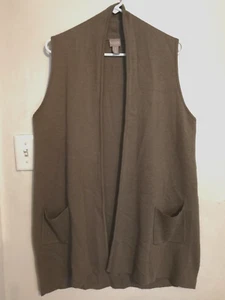 Chicos Damen Pullover 1 M 8 braun Cardigan Tunika vorne offen Taschen ärmellos - Bild 1 von 4