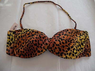 VICTORIA'S SECRET  ANIMAL PRINT TWIST BANDEAU BIKINI TOP NEW VERY CUTE!!  - Image 1 of 4