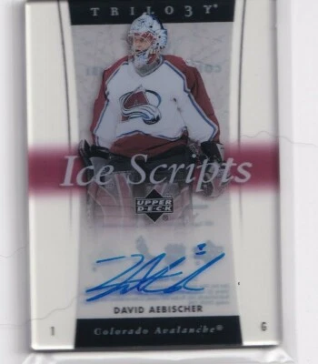 2005-06 Upper Deck Trilogy Ice Scripts #ISDA David Aebischer Auto Avalanche - Image 1 of 2