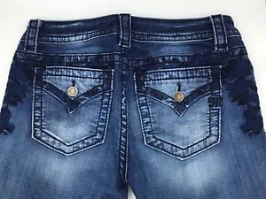 🌟MISS ME Women's Denim Embroidery Signature Low Rise Skinny Jeans Size 28 - Picture 1 of 9