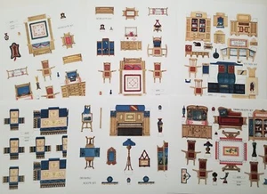 McLoughlin Papier Puppenmöbel Antik Repro Druck Litho Puppenhaus Miniatur - Bild 1 von 4