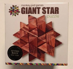 Monkey Pod Games Giant Star Puzzle 24 Wood Pieces Beautiful - Picture 1 of 11