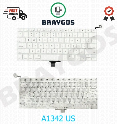 For Apple MacBook A1342 13'' 2009 2010 Unibody US Layout Laptop Keyboard White - Image 1 of 3
