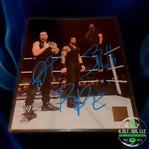 *WWE REINADOS ROMANOS SETH ROLLINS DECANO AMBROSE 3X FIRMADO AUTOGRAFIADO 8X10 ESCUDO VE - Imagen 1 de 1