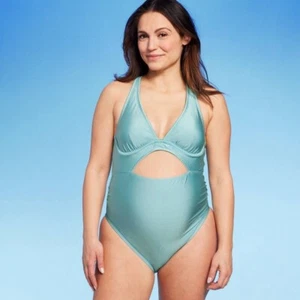 Shiny Cutout One Piece Maternity Swimsuit - Ingrid & Isabel XL - Picture 1 of 2