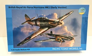 1/32 PACIFIC COAST RAF HURRICANE MK I EARLY #PCM32010 NEW PLASTIC AIRPLANE MODEL - Picture 1 of 3