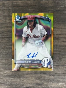 Aroon Escobar 2025 Bowman Chrome Gold Lava Refractor Auto /50 1st Bowman - Picture 1 of 4