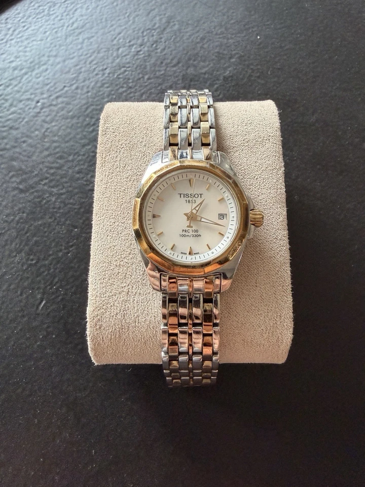 Tissot PRC 100 Damen Bi-Color P870/970 QUARZ Perlmutt Zifferblatt Armbanduhr - Bild 1 von 4