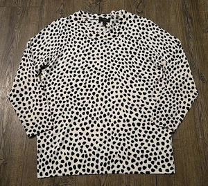 J. Crew Tippi Sweater 100% Merino Wool 3/4 Sleeve Leooard Print Womens Large L - Picture 1 of 8