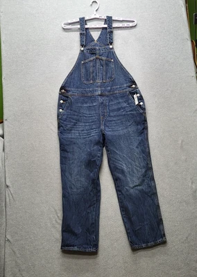 Mono de mujer Old Navy 14 azul denim Gorpcore botón 27" entrepierna nuevo con etiquetas Foto 1 de 4