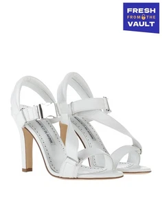 RRP€945 MANOLO BLAHNIK Leather Sandals US10 UK7 EU40 Ankle Strap Made in Italy - Picture 1 of 8