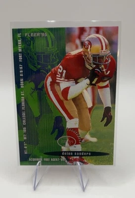 Deion Sanders 1995 Fleer Shell FACT #93 - San Francisco 49ers HOF - Image 1 of 2