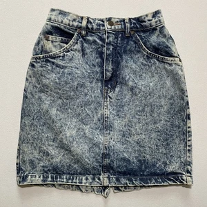 Vintage Gap Denim Skirt Womens 5 Acid Wash Blue High Waist Made USA 80s - Picture 1 of 7