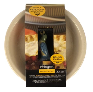 Pfaltzgraff Perfect Pie Plate 9" w/ Bonus Collectible Pie Bird - Picture 1 of 6