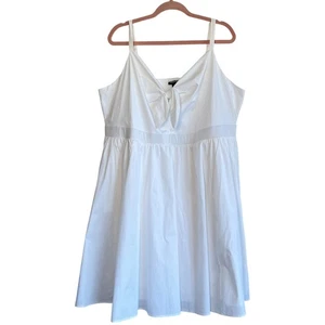 Torrid Damen Mini Popeline vorne zum Binden Skaterkleid weiß Größe 3 3x Braut neu mit Etikett - Bild 1 von 6