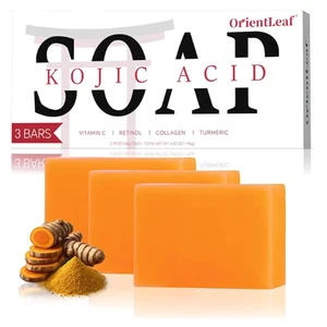 3 Pack Kojic Acid Soap Arbutin Glutathione Skin Whitening Soap Vitamin C - Picture 1 of 7
