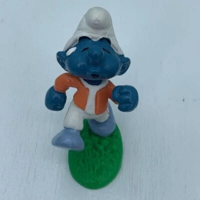 Smurfs 20172 Jogger Smurf Jogging Orange Jacket Vtg Figure PVC Schleich Figurine - Image 1 of 4