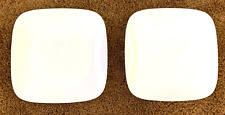 2 Corelle Vitrelle Pure White 10.5" Square Dinner Plates, All White, Wide Rim