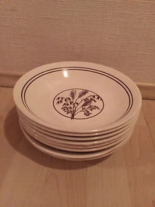 8 x Suppenteller Teller Vintage Made In Brazil Getreide Ähren Braun Creme - Bild 1 von 3