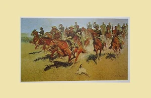 Frederic Remington Cavalry Charges Southern Plains 1907 West 11x9" Art Print - Picture 1 of 5