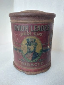 Pubblicità vintage UNION LEADER Zio Sam latta fumo vuota fattoria latta arrugginita trovata - Foto 1 di 11